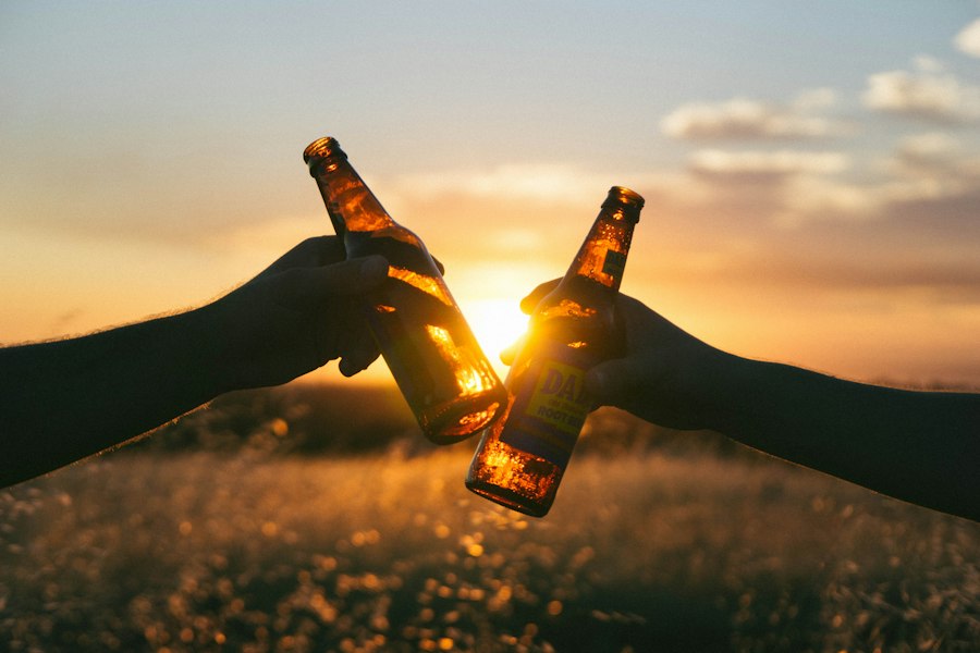 Bier proeverij met glazen